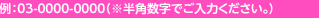 例：03-0000-0000（半角数字でご入力ください）